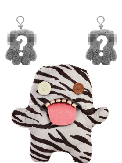 Monster: Oogah Boogah Grey Zebra & Keyring Pack