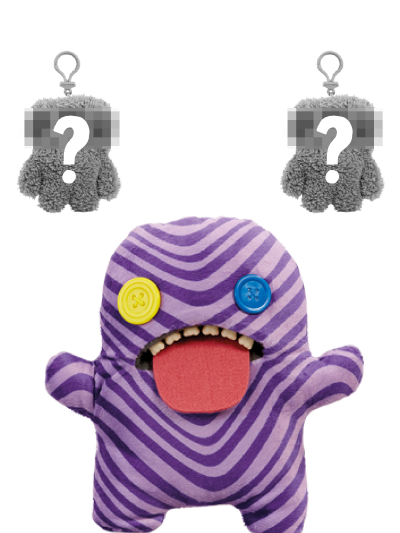 Monster: Oogah Boogah Purple Zebra & Keyring Pack